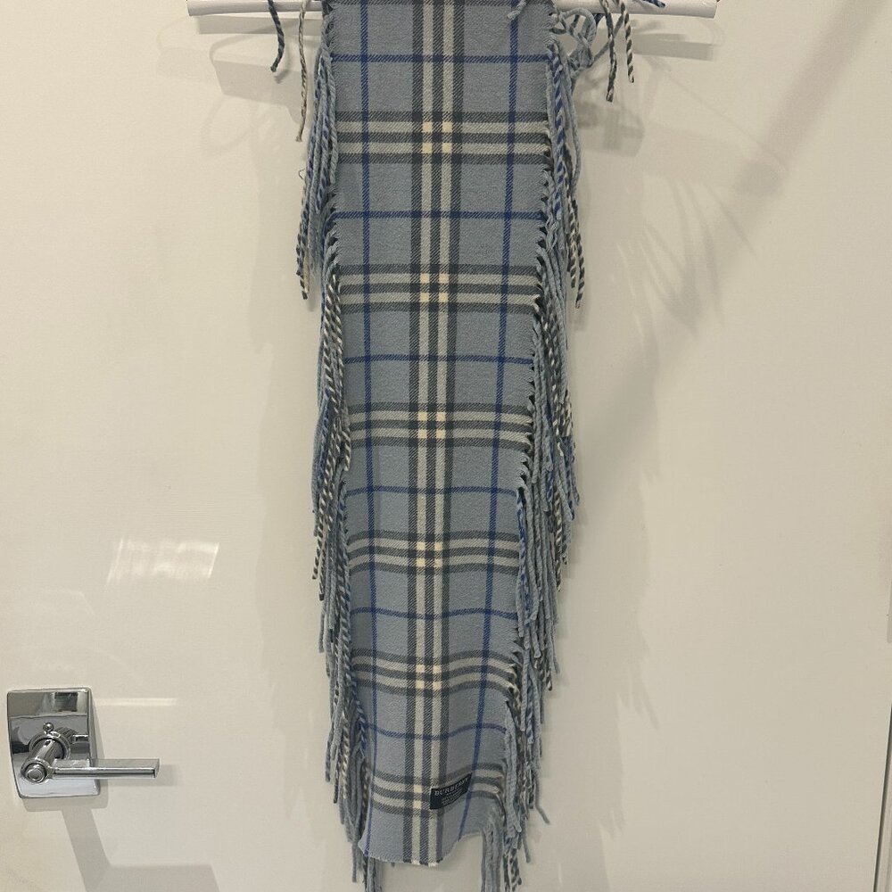 Burberry London House Check Cashmere Scarf Baby Blue